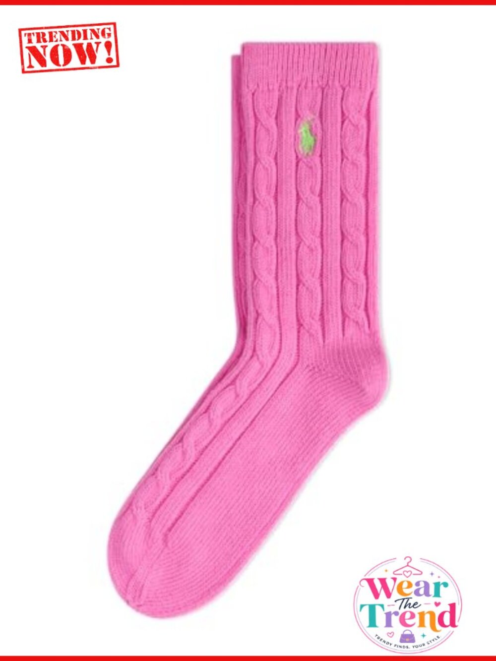 Cable Knit Crew Socks Combed Cotton Blend Cushioned Running Socks